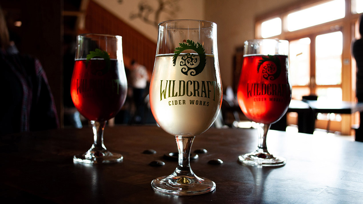 Photo of some glasses of wildcraft cider.
